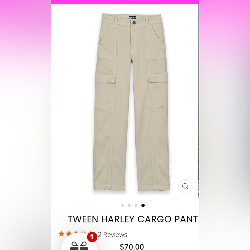 Katie J NYC  girls khaki cargo pants size 7/8